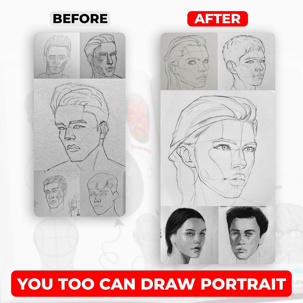 Portrait Drawing for Beginners – Learn Head, Features & Shading (Vol 2 ...