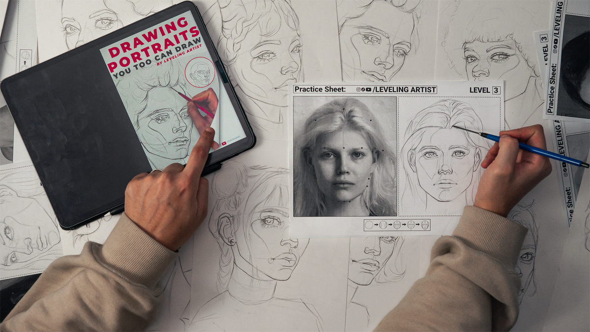 How to Draw Portraits for Beginners | Leveling Artist